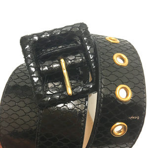 ST-JOHN-Black-Italian Leather-Wide Belt Sz L